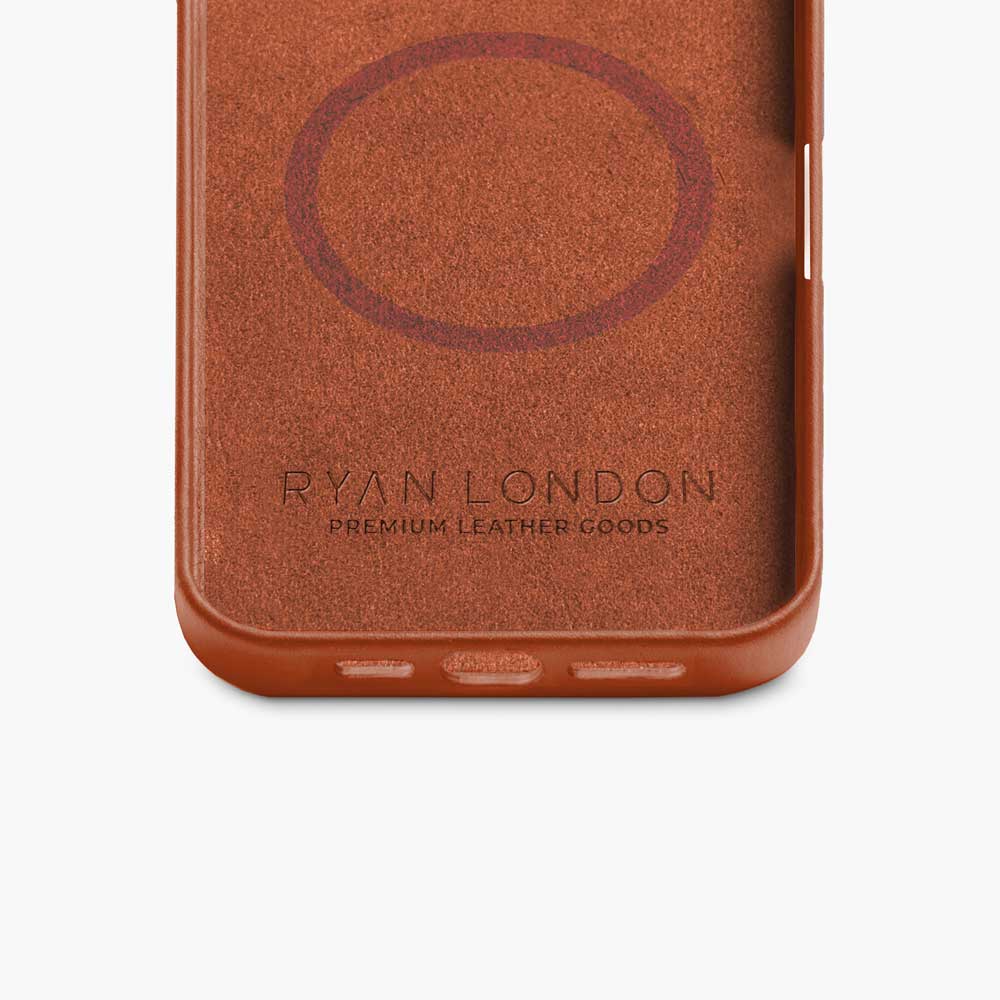 iPhone 16 Pro Leather Shell Case Metal, MagSafe - Saddle Brown - Image 5