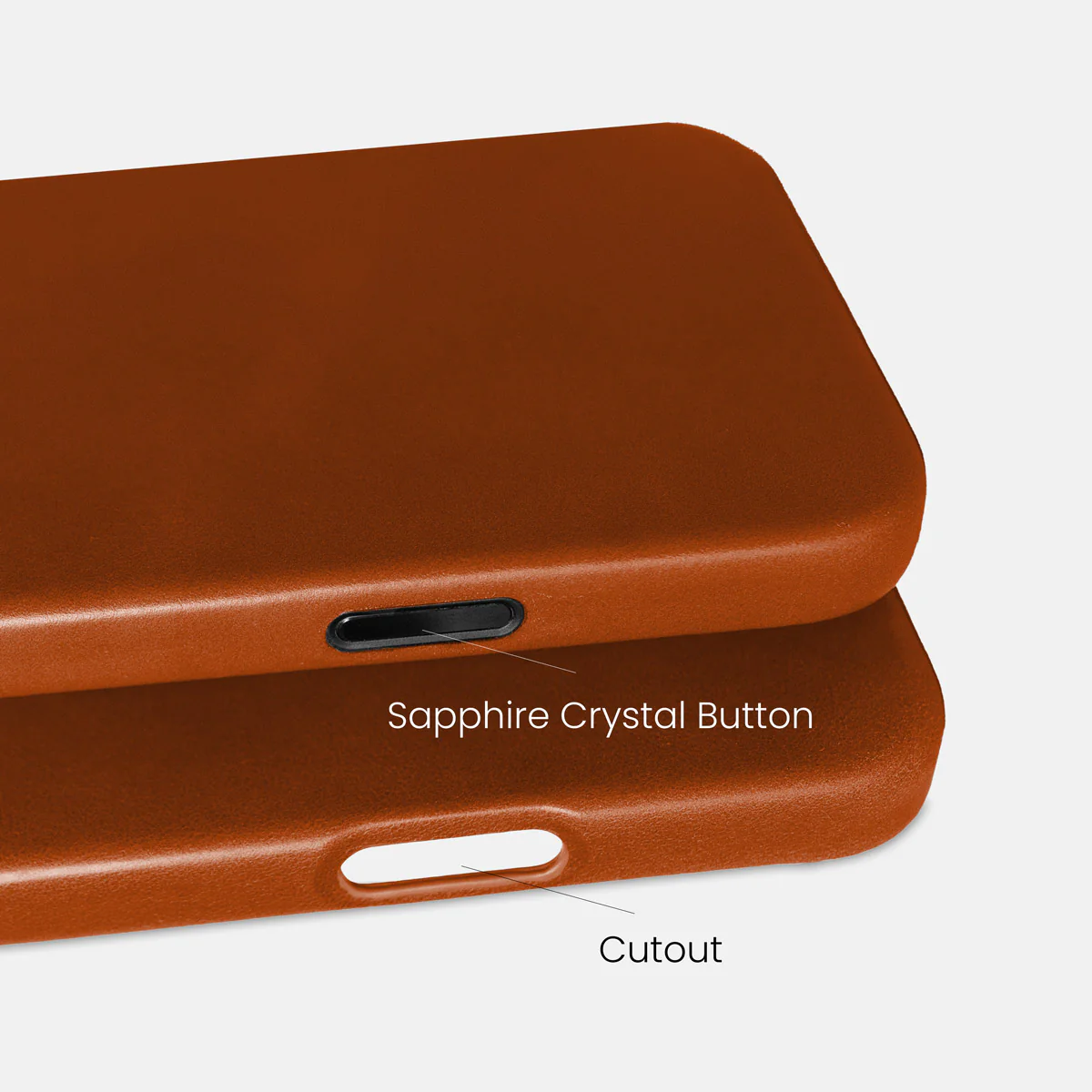 iPhone 16 Pro Max Leather Shell Case Metal, MagSafe - Saddle Brown - Image 4
