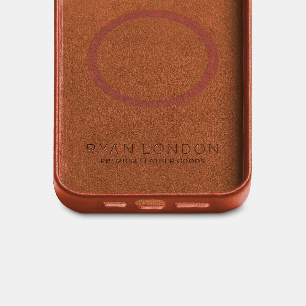 iPhone 15 Pro Max Leather Shell Case Metal, MagSafe - Saddle Brown - Image 3