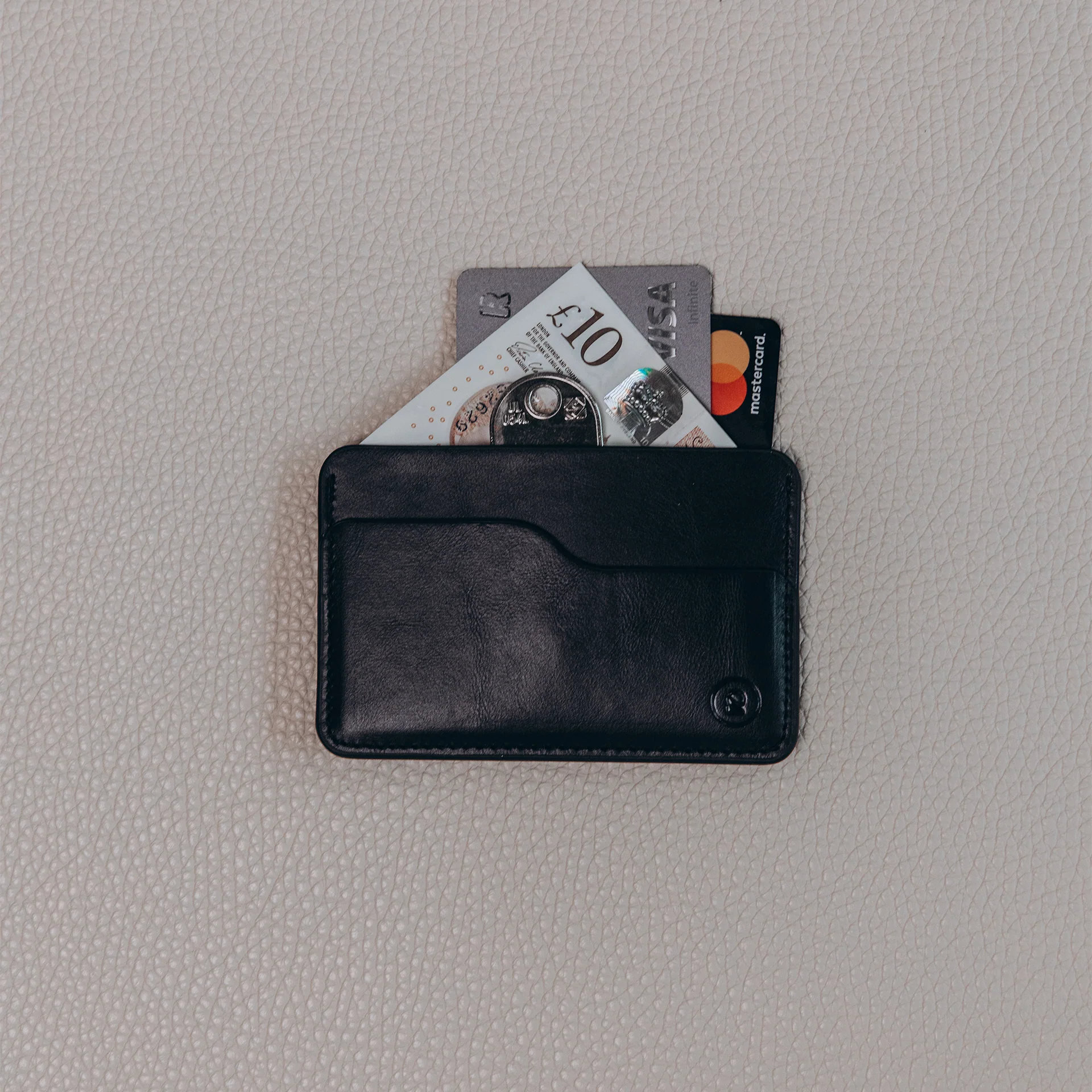 Leather Slim Cardholder - 3 Slots - Black - Image 6
