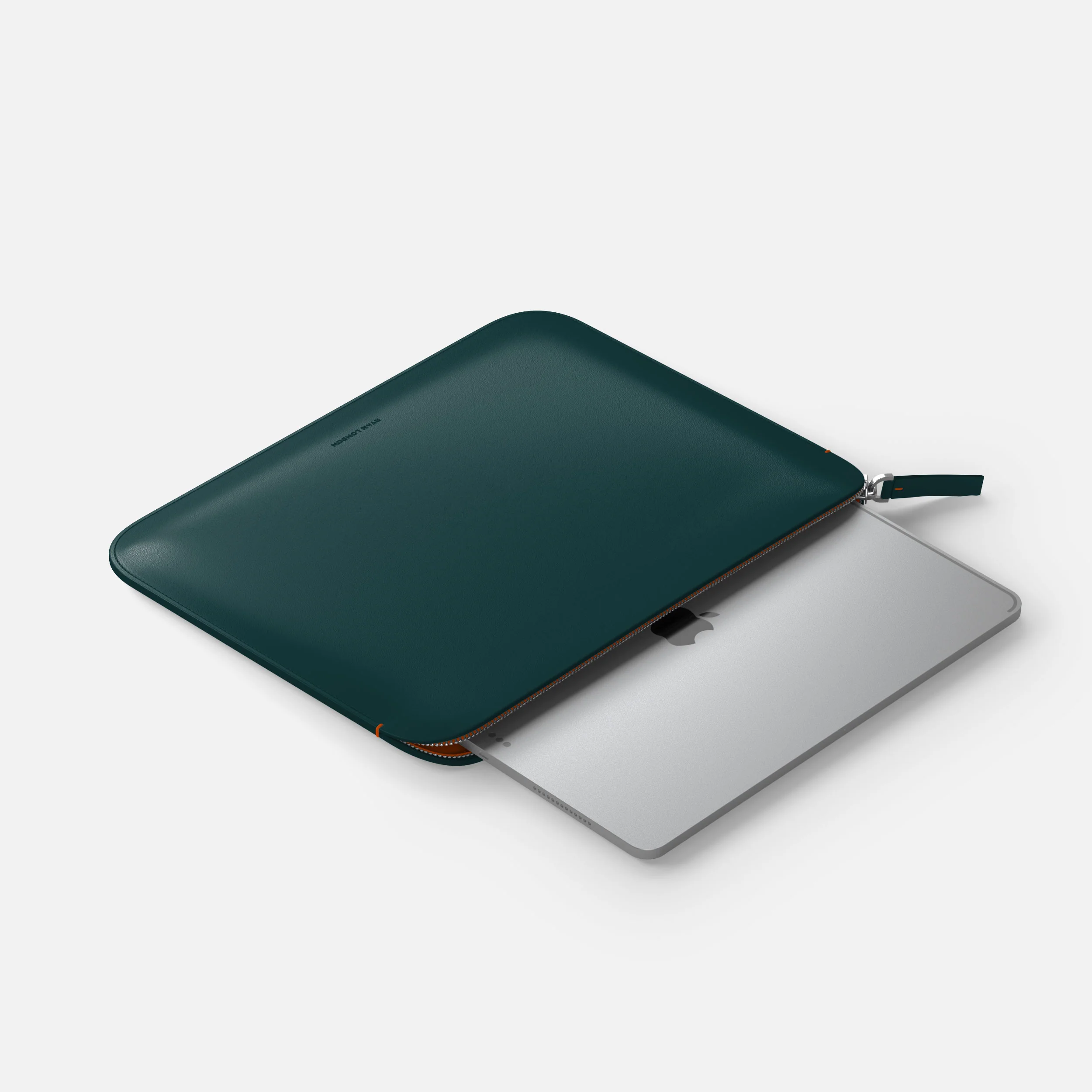 Luxury Nappa Leather iPad Air 11" sleeve with zip - Avocado Green - Image 5
