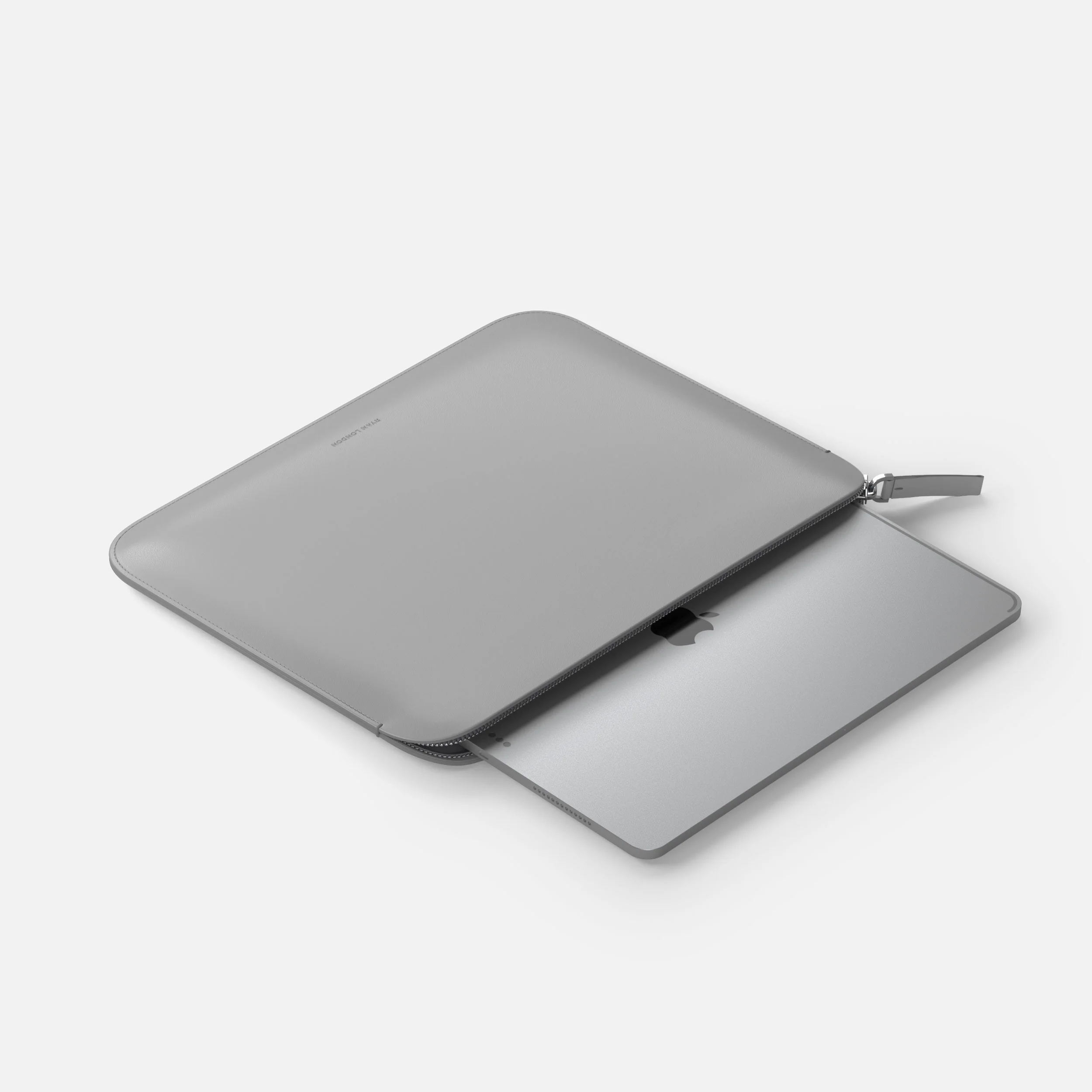 Luxury Nappa Leather iPad Pro 11" sleeve with zip - Grey - Image 5