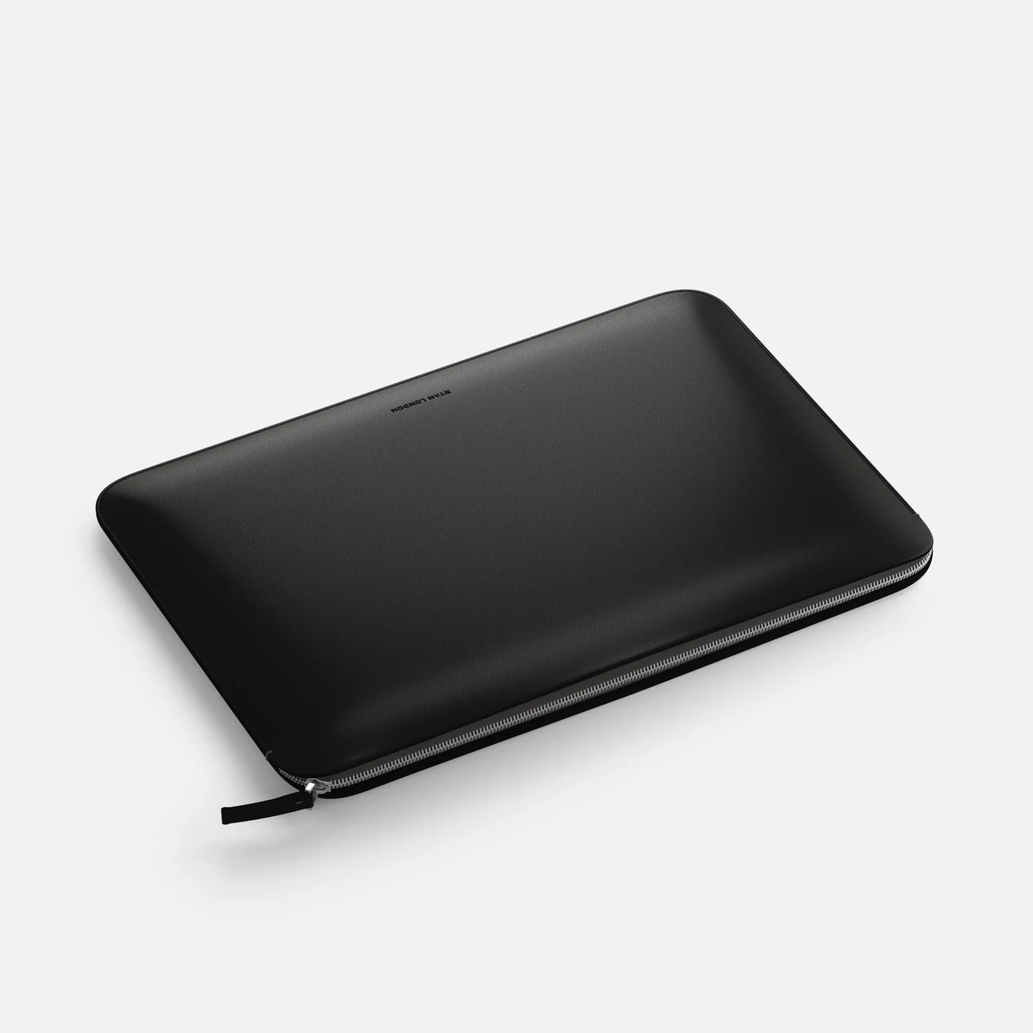Luxury Nappa Leather MacBook Air 15" sleeve with zip - Black - Image 4