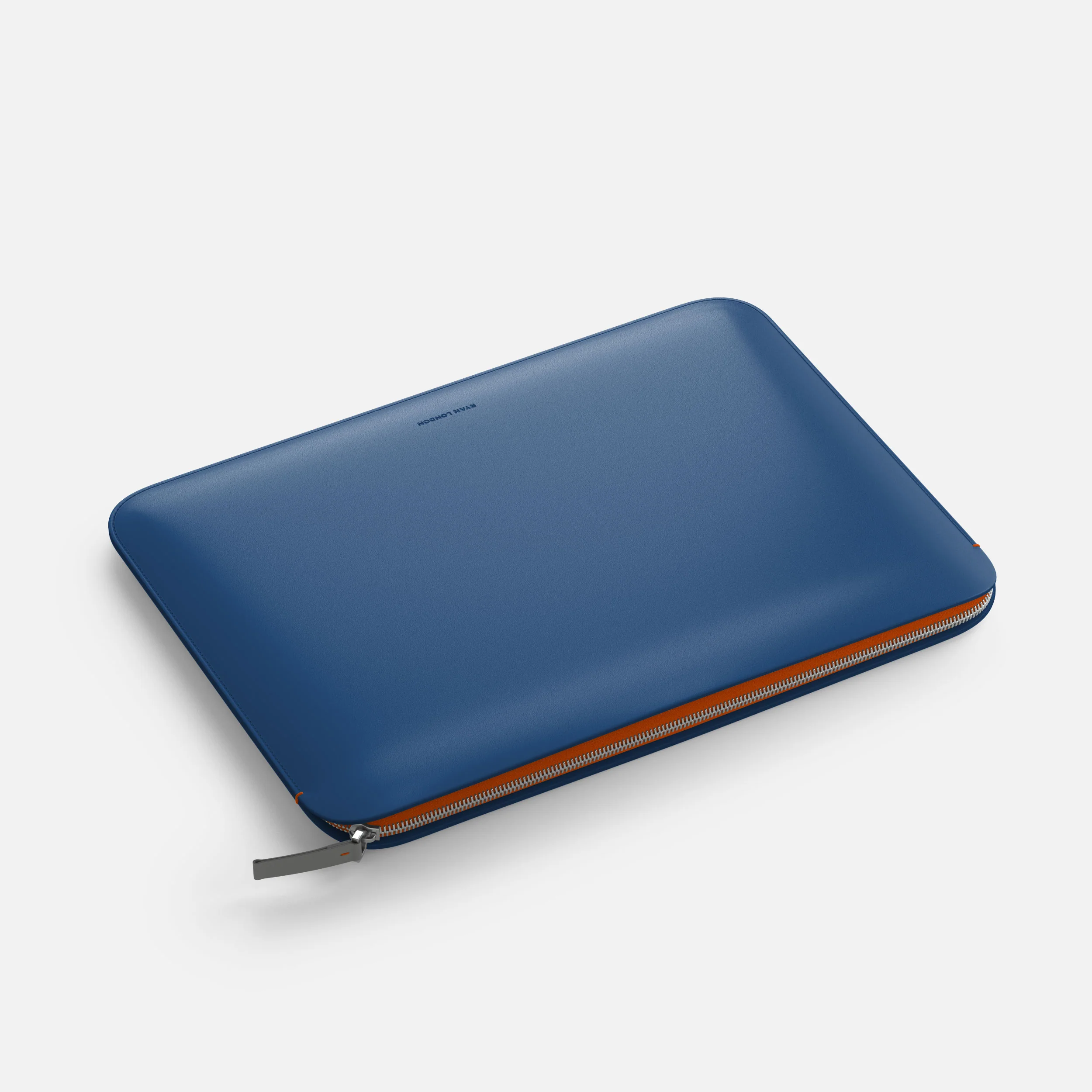 Luxury Nappa Leather MacBook Pro 13" sleeve with zip - Turquoise Blue - Image 4