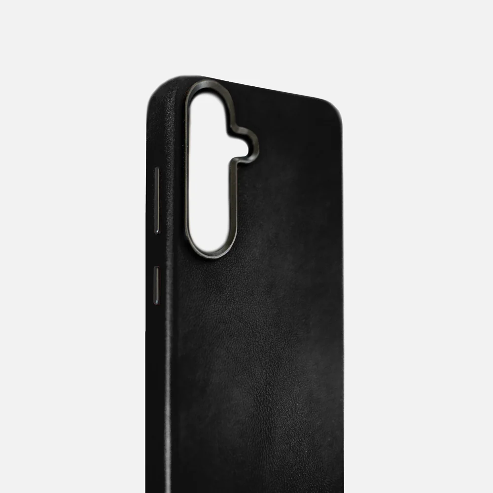 Samsung S25+ Leather Shell Case - Black - Image 3